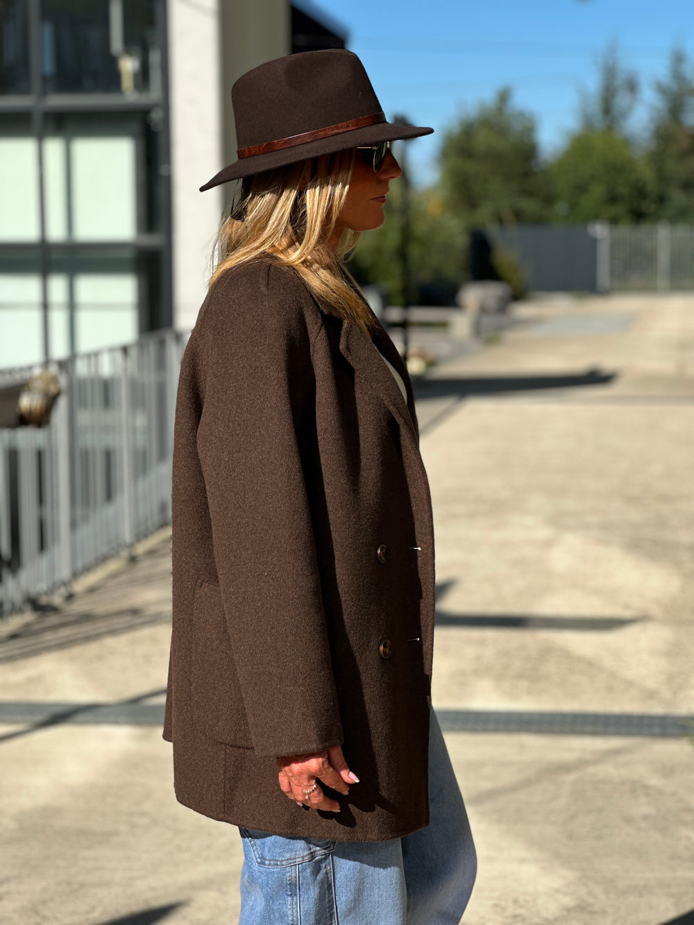 Manteau longueur fesses choco 011 (80cm)