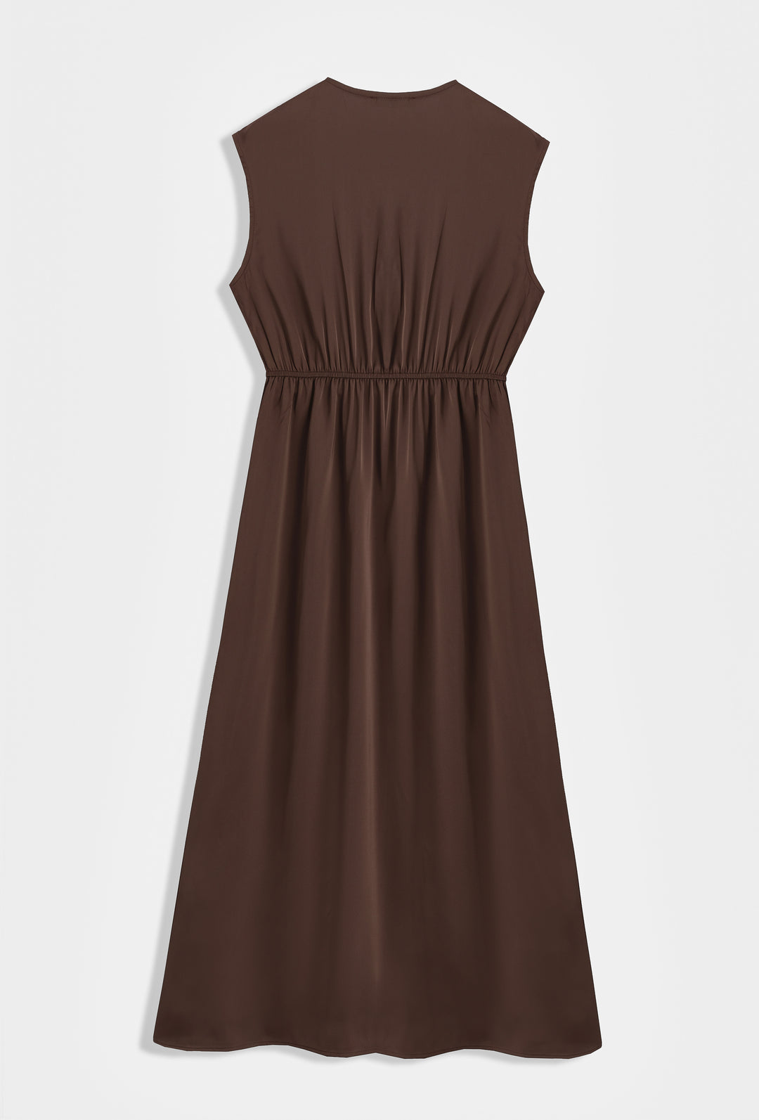 Robe longue sans manches ceinture choco (grande taille) 9526