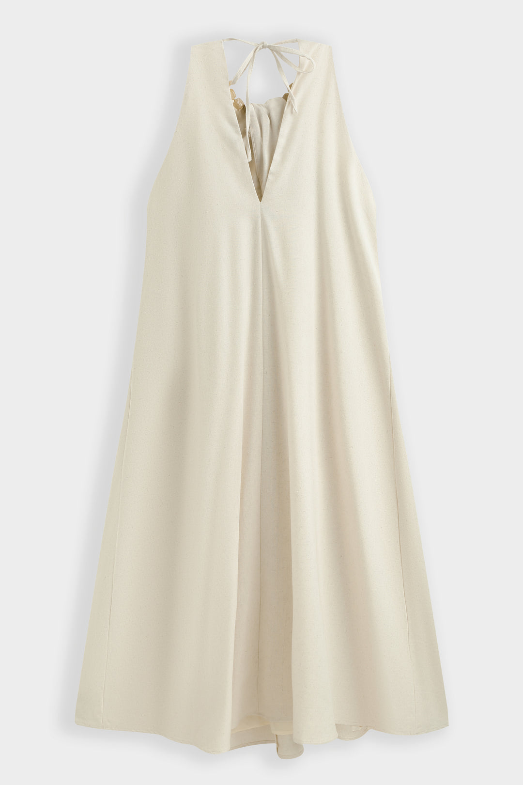 Robe Lin col perlé beige 9515