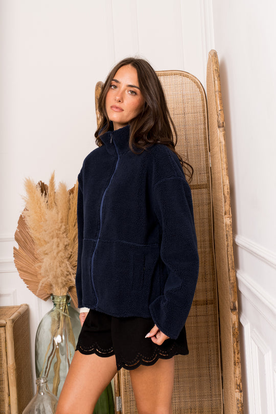 Veste moumoute AP2671 Bleu marine