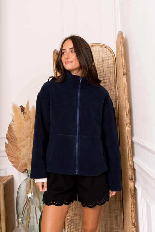 Veste moumoute AP2671 Bleu marine