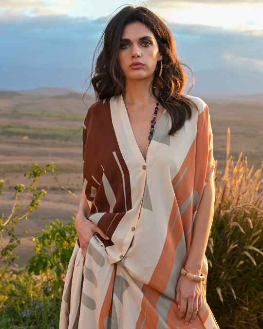 Ensemble KIMONO + pantalon orange LOUPINA S26