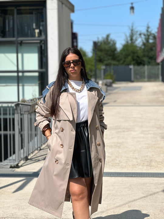 Trench milong taupe jean W105-1