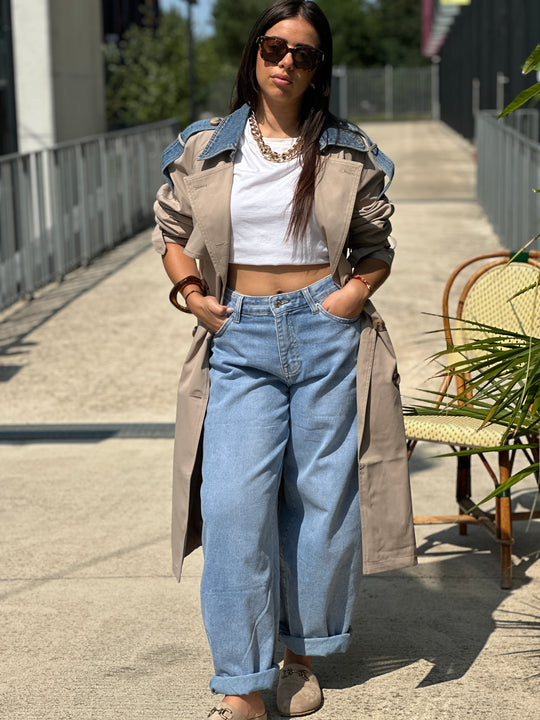 Trench milong taupe jean W105-1