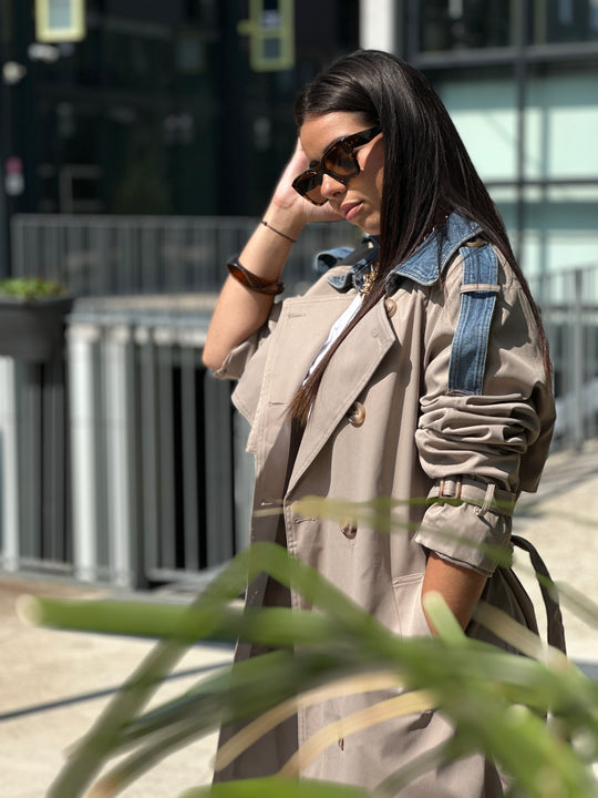Trench milong taupe jean W105-1