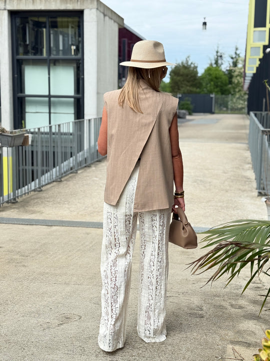 Blazer sans manches Taupe ST15616