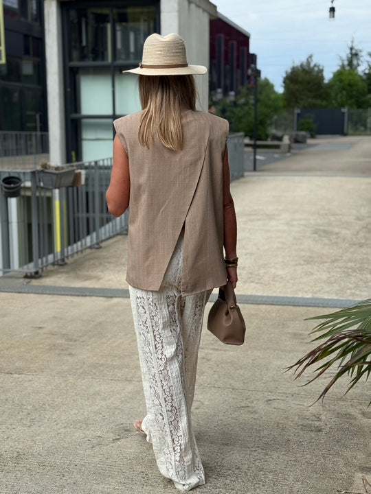 Blazer sans manches Taupe ST15616