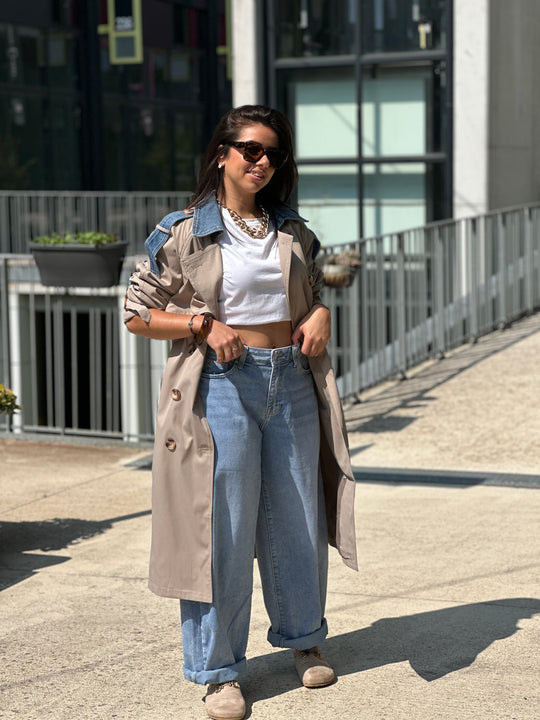Trench milong taupe jean W105-1