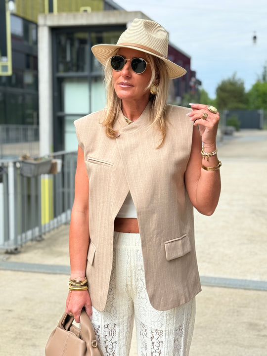 Blazer sans manches Taupe ST15616