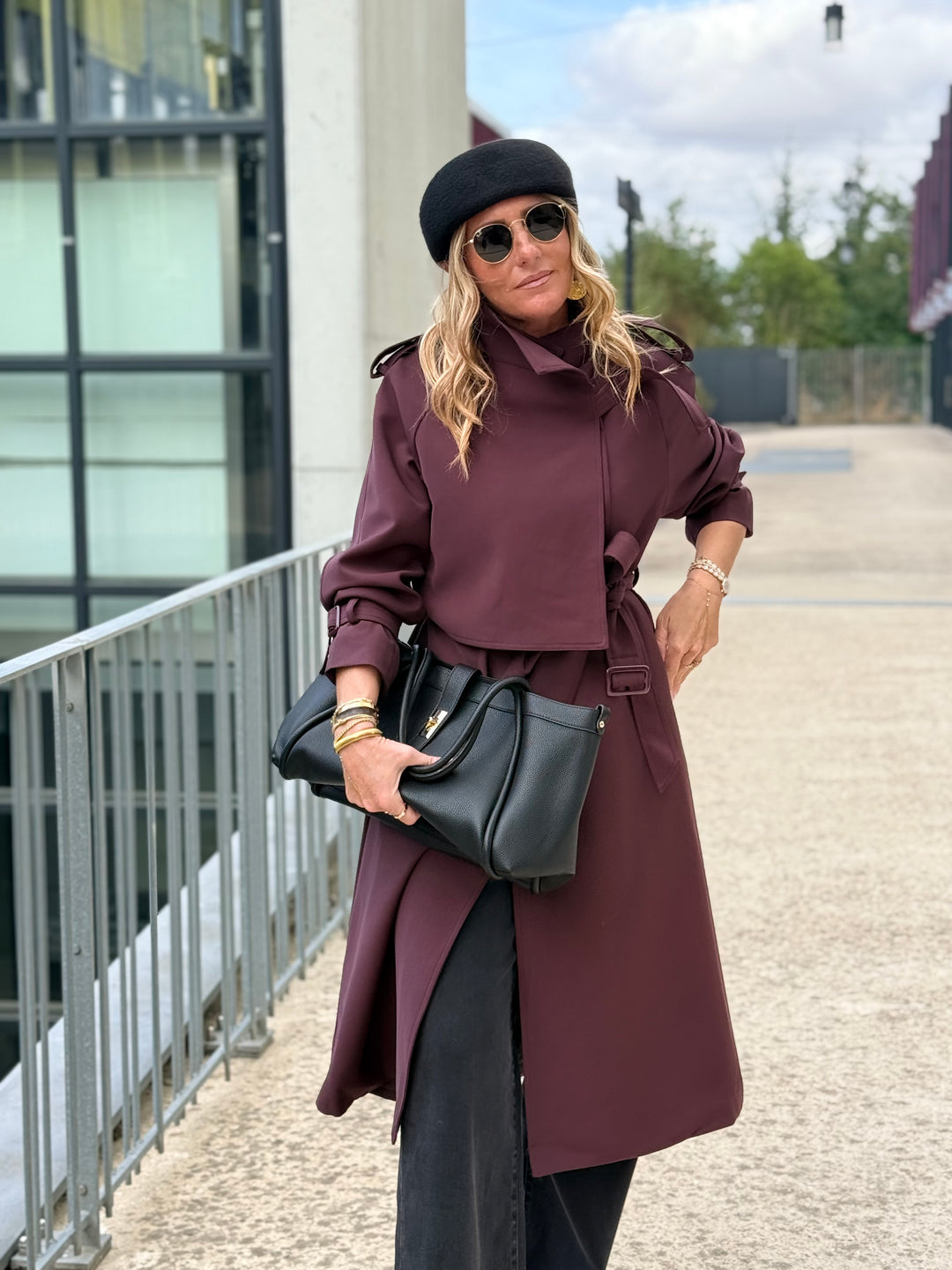 Trench long Prune 9903