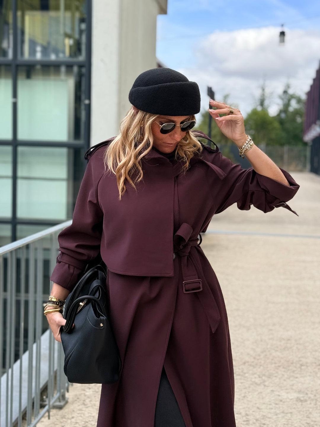 Trench long Prune 9903