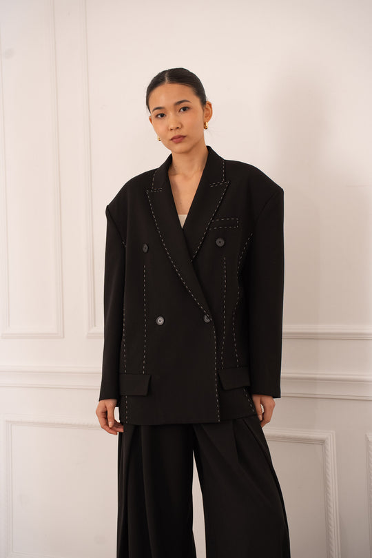 Blazer noir couture v9903