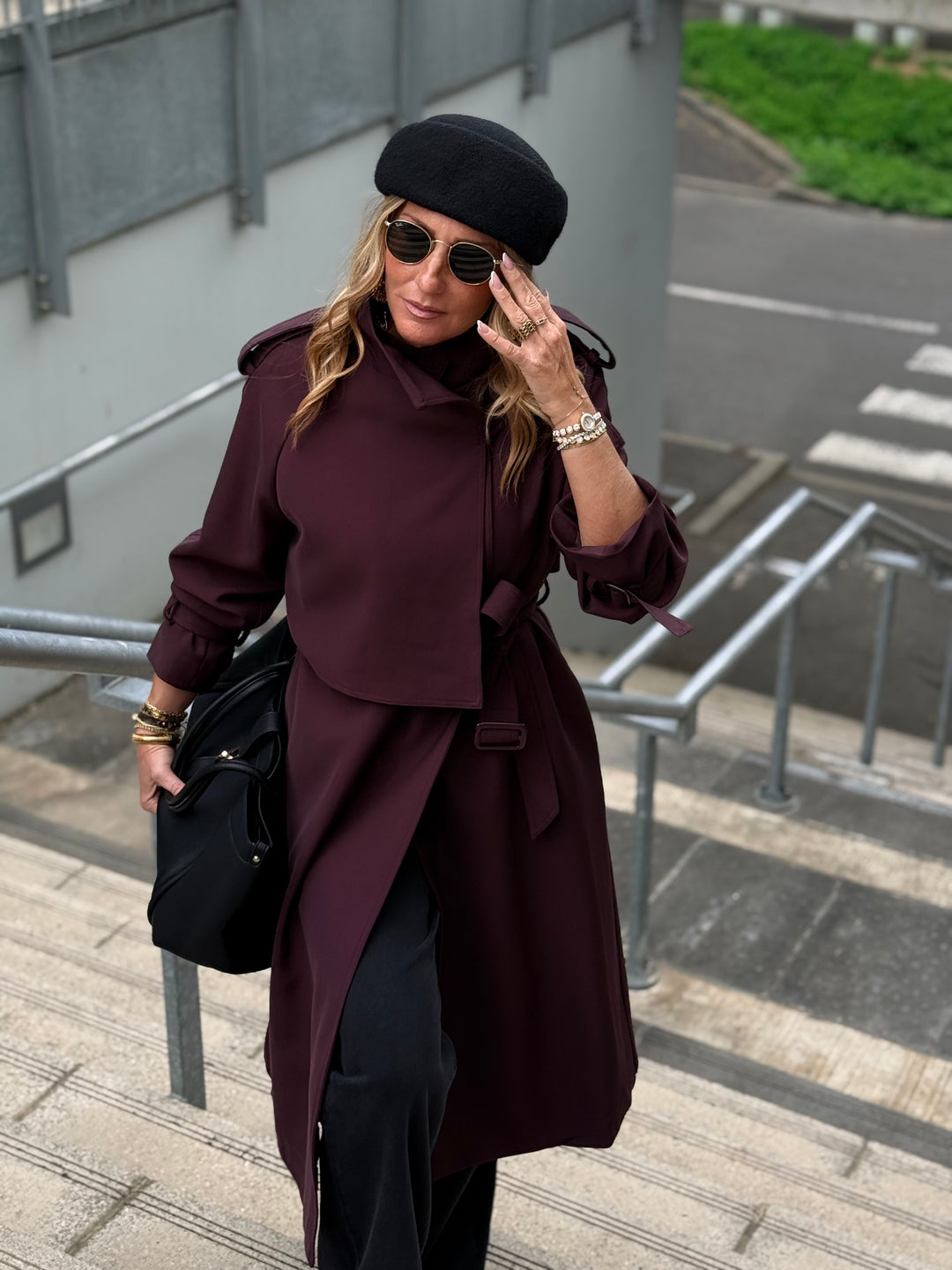 Trench long Prune 9903