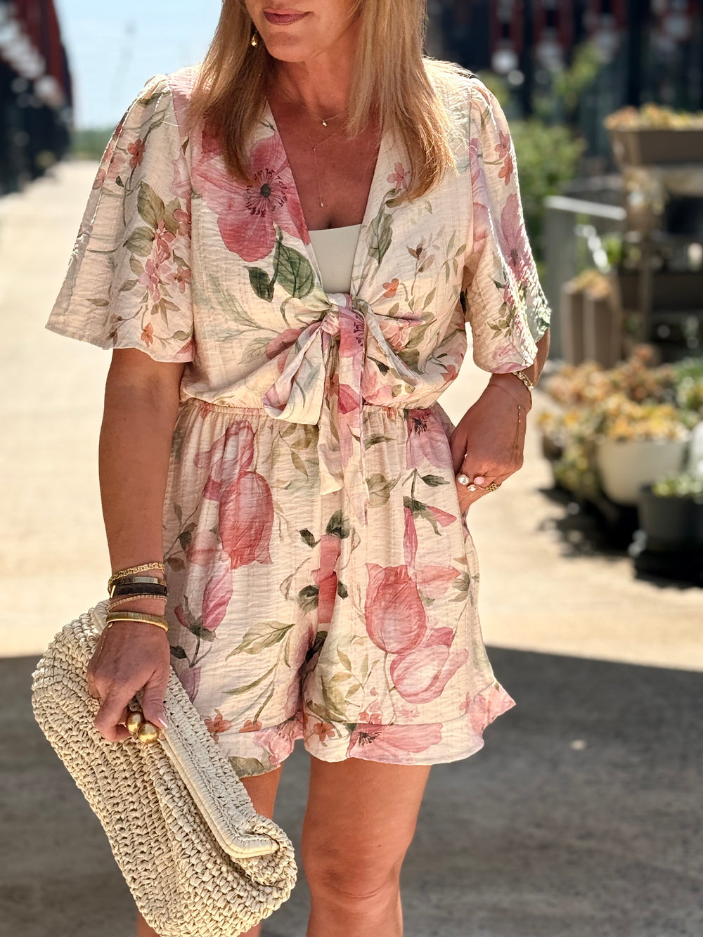 Combi short Fleurs 13742