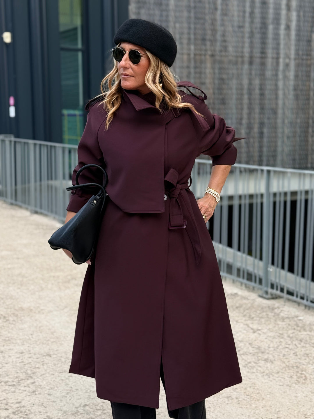 Trench long Prune 9903