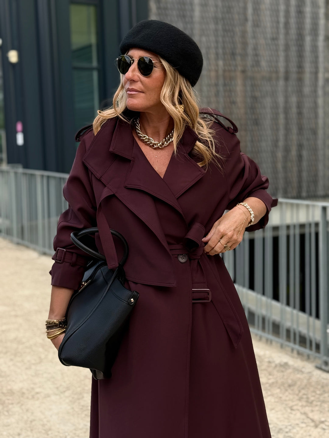 Trench long Prune 9903