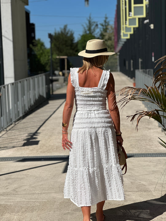 Ensemble jupe top bretelle blanc 9669