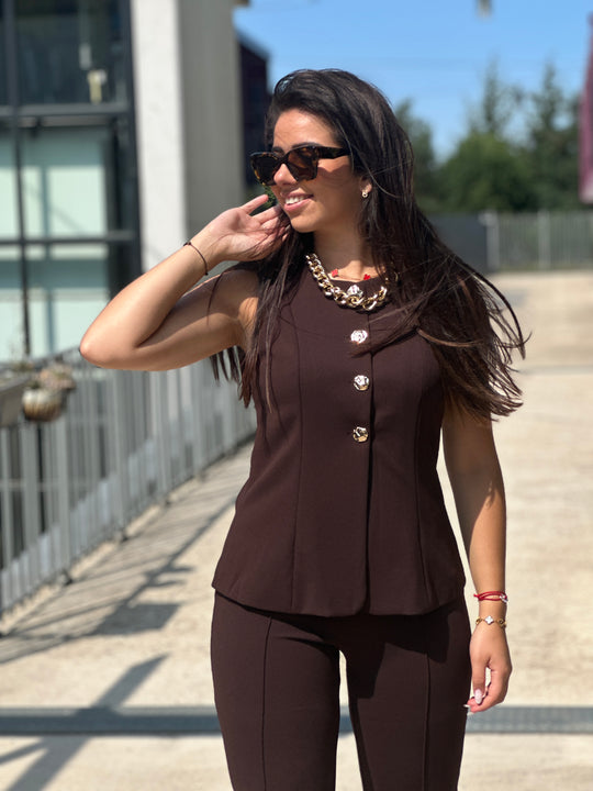 Ensemble bolero pantalon boutons CHOCO 8087/8088