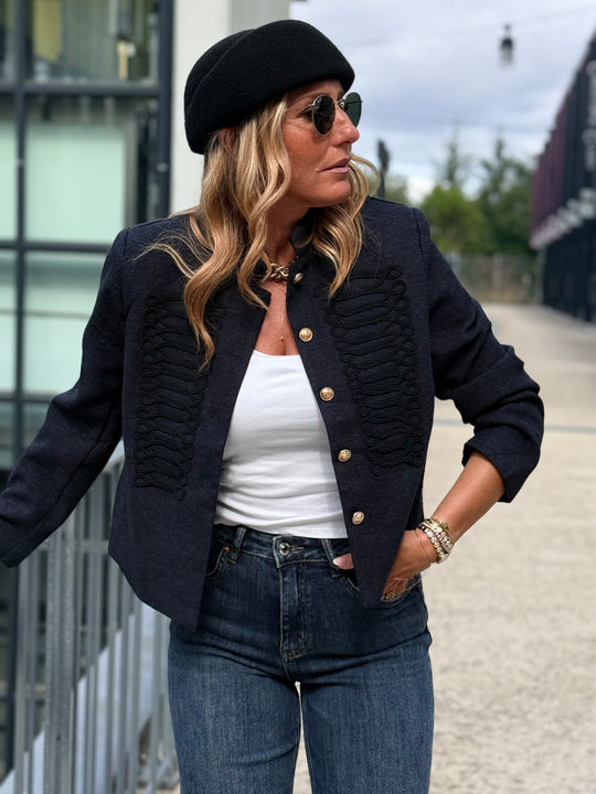 Veste officier bouton or Bleu Jean 7105