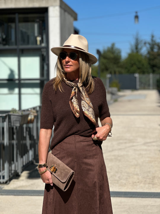 Pull maille manches courtes