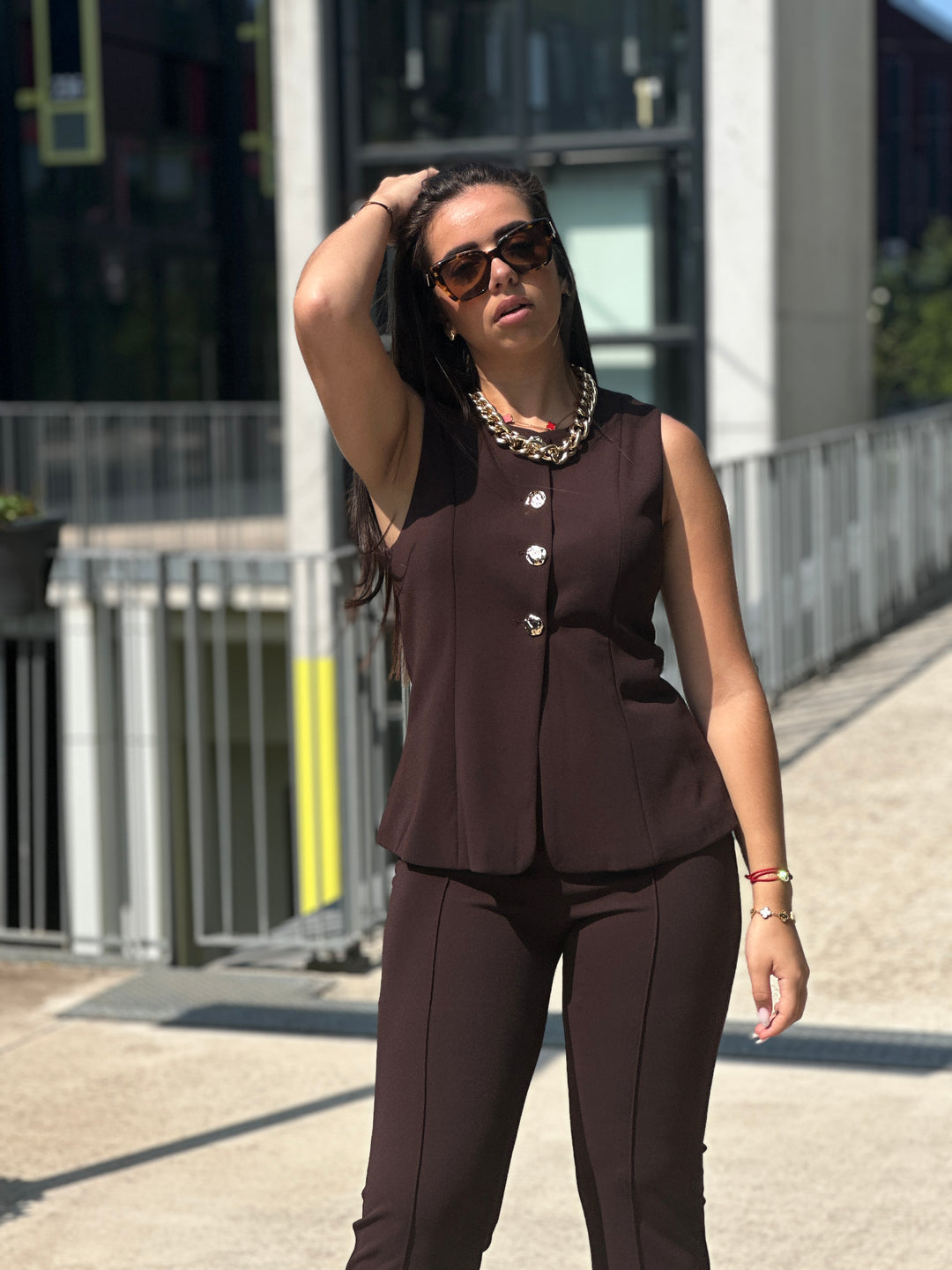 Ensemble bolero pantalon boutons CHOCO 8087/8088