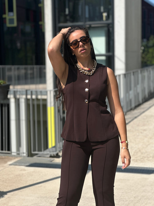 Ensemble bolero pantalon boutons CHOCO 8087/8088