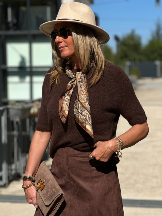 Pull maille manches courtes