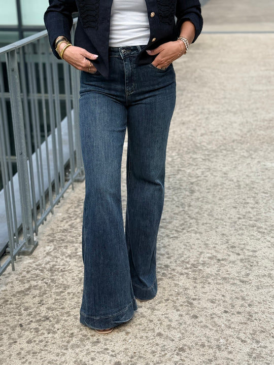 Jean patte d’éléphant Bleu JW9689