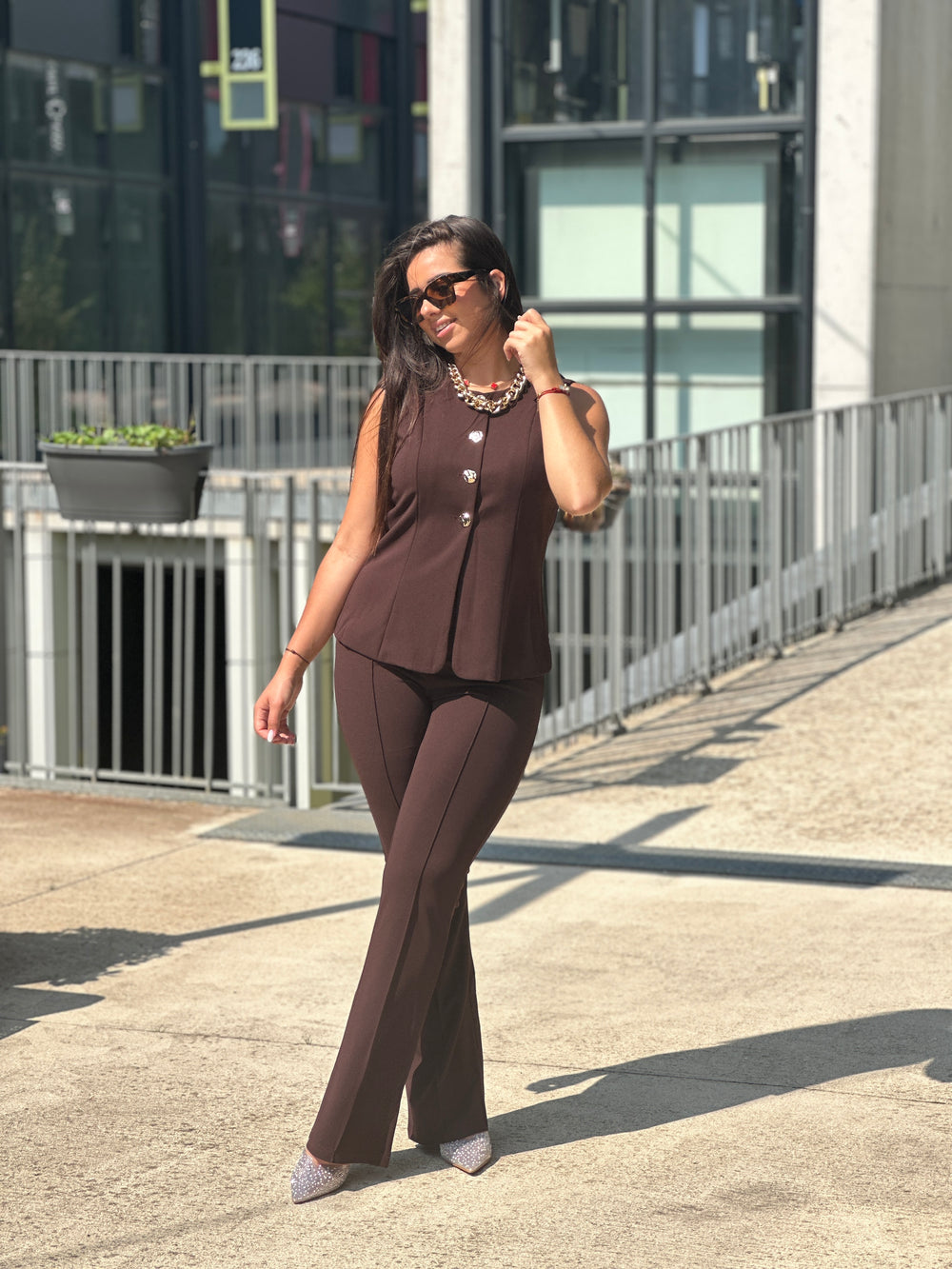 Ensemble bolero pantalon boutons CHOCO 8087/8088