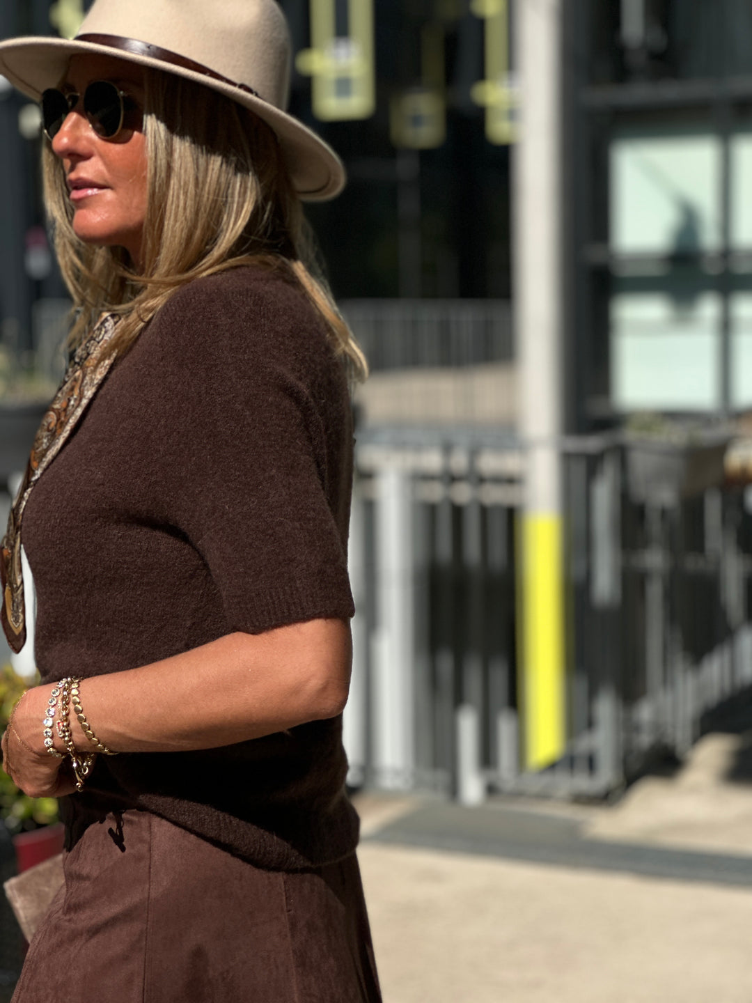 Pull maille manches courtes