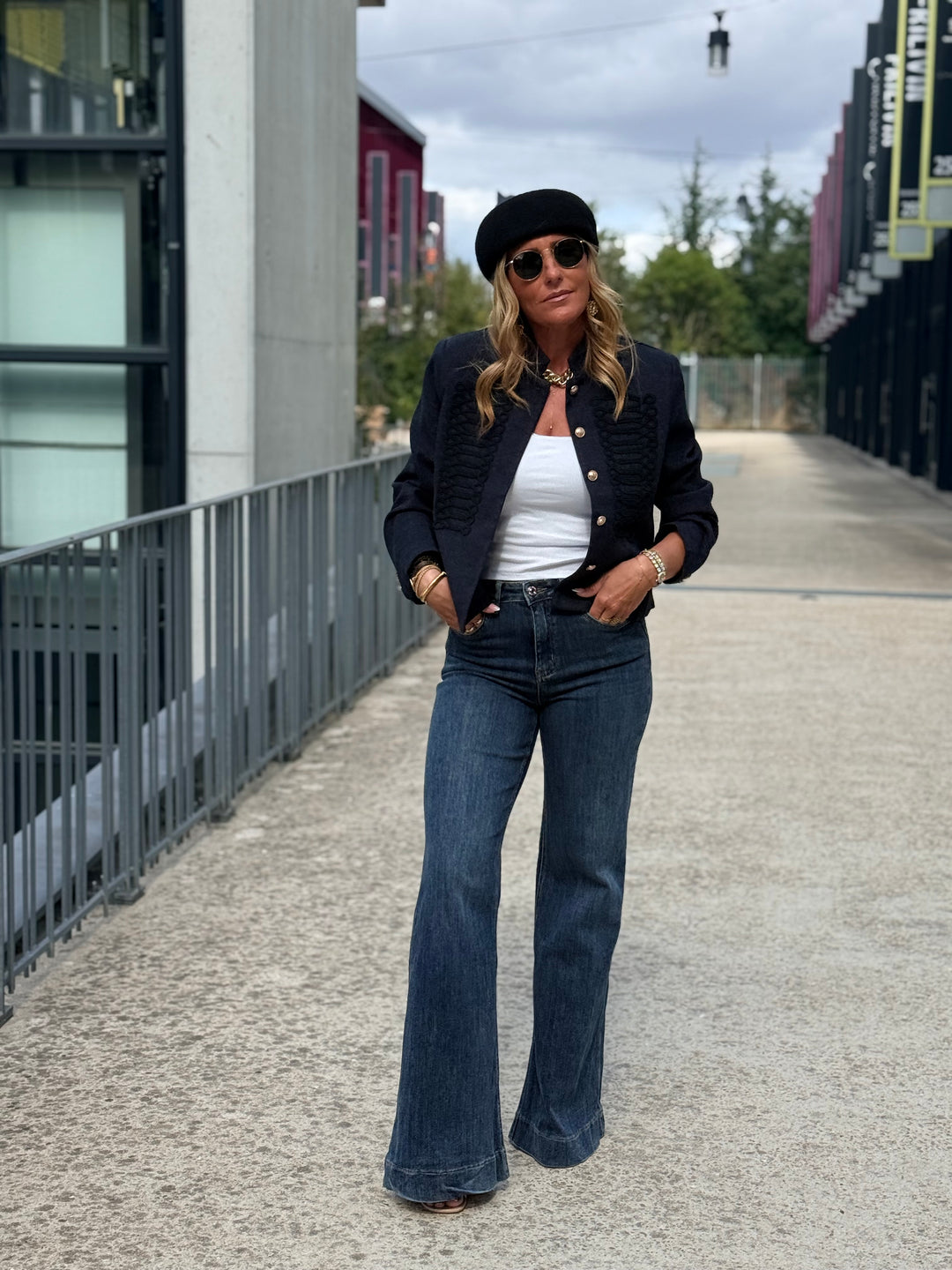 Veste officier bouton or Bleu Jean 7105