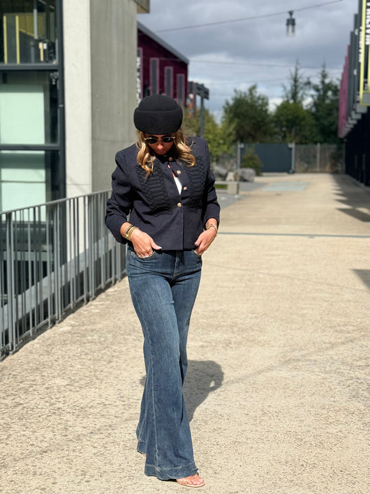 Veste officier bouton or Bleu Jean 7105