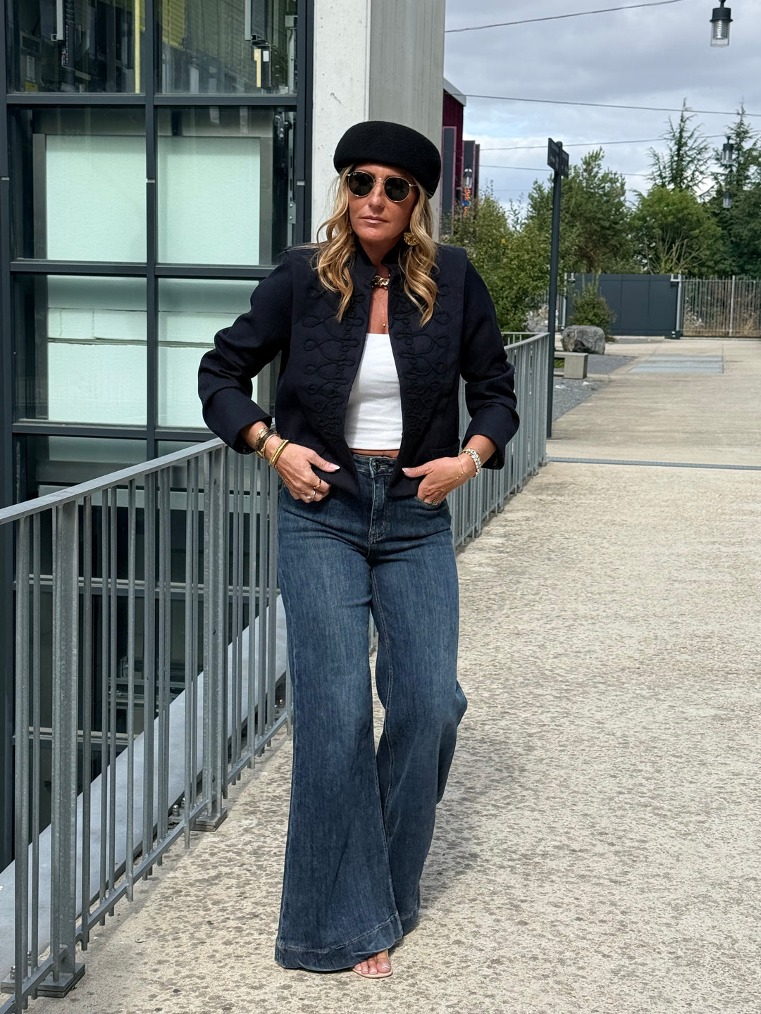 Jean patte d’éléphant Bleu JW9689