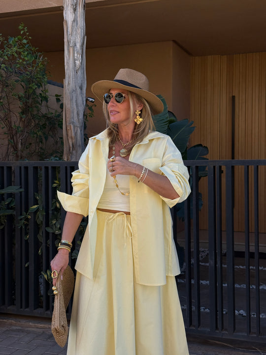 Ensemble chemise + jupe Jaune 3253+3255