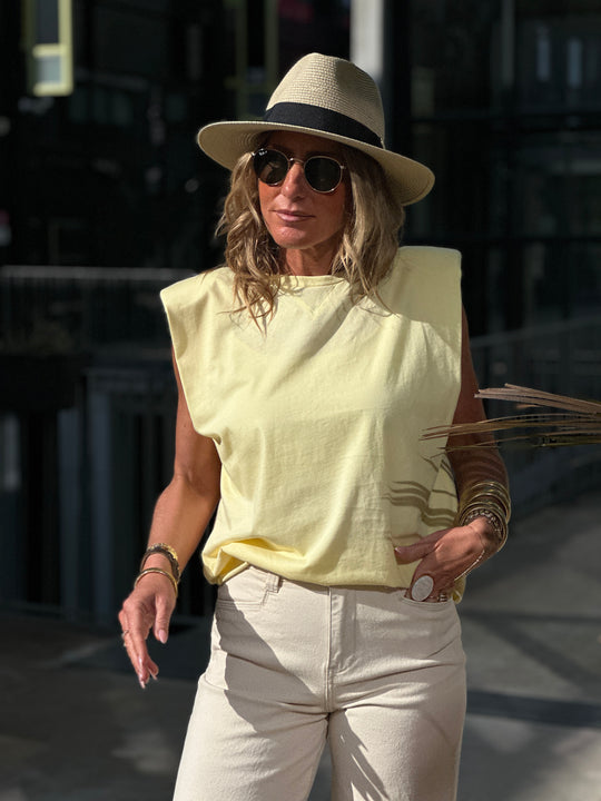 Top épaule jaune