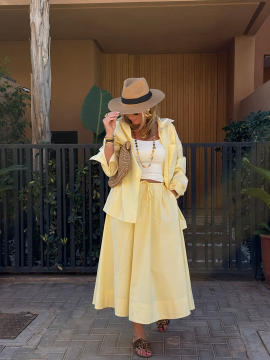 Ensemble chemise + jupe Jaune 3253+3255
