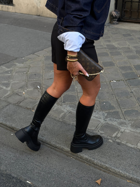 Bottes hautes plateforme NOIR 9671