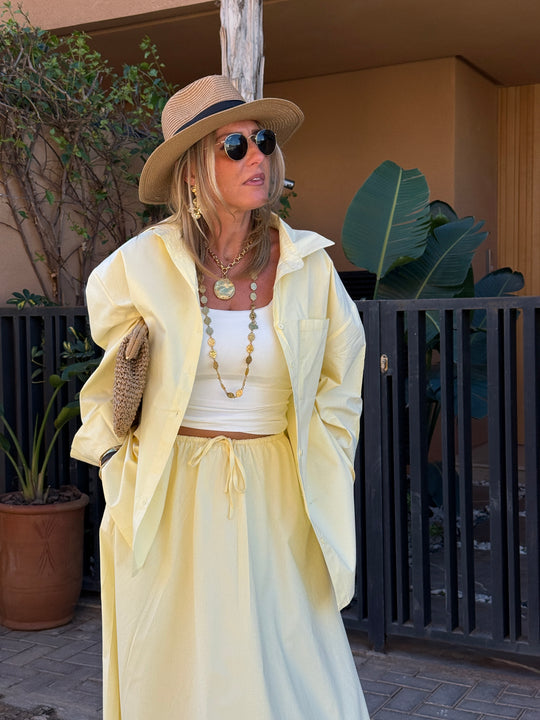 Ensemble chemise + jupe Jaune 3253+3255