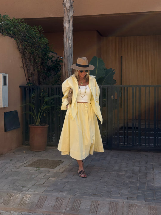 Ensemble chemise + jupe Jaune 3253+3255