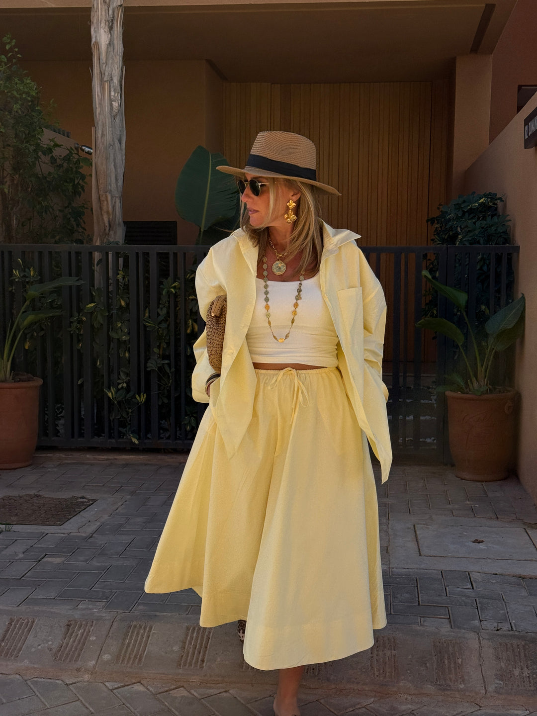 Ensemble chemise + jupe Jaune 3253+3255