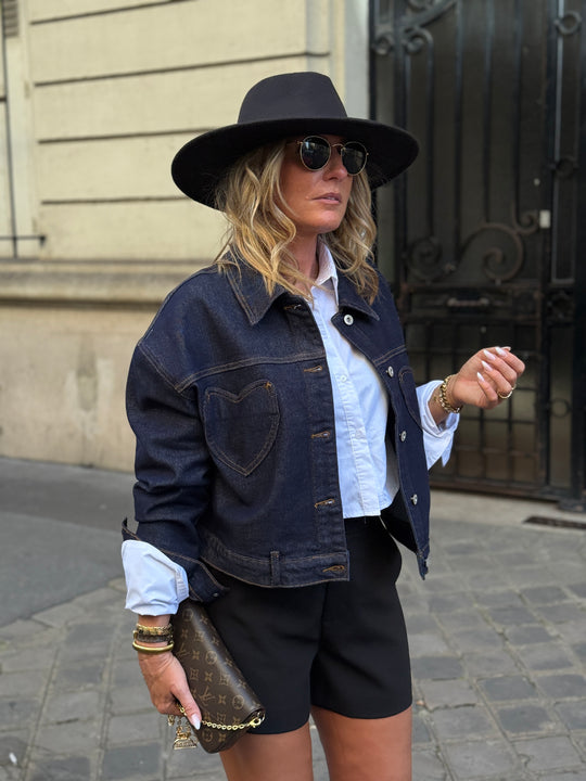 Veste jean cœurs M834