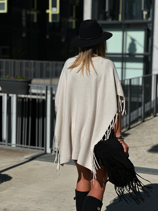 Pull poncho frange TR8313