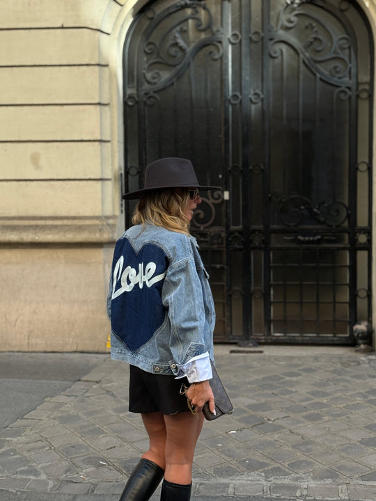 Veste jean dos Love 832