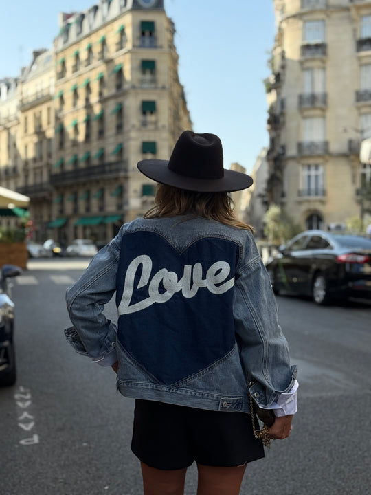 Veste jean dos Love 832