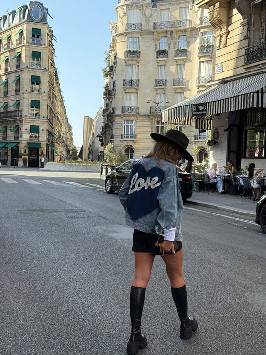 Veste jean dos Love 832