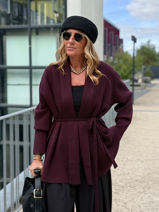 Gilet mi-long col droit 9066