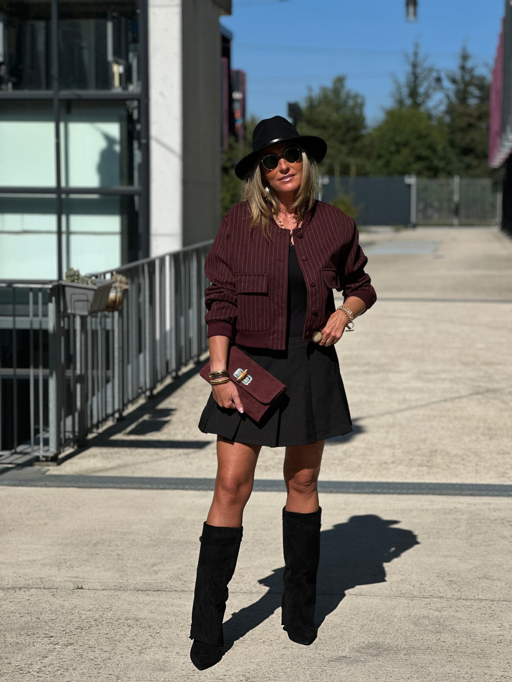 Bomber tweed Bordeaux V6735