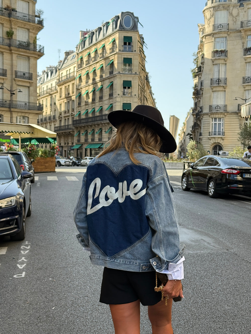 Veste jean dos Love 832