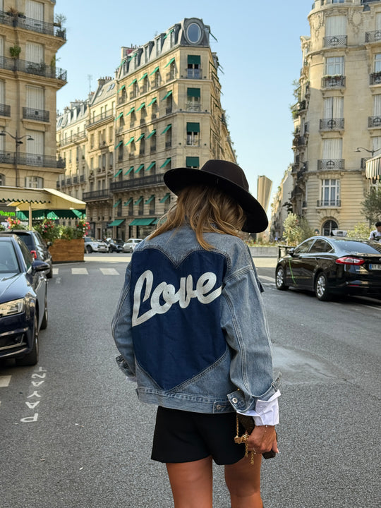 Veste jean dos Love 832