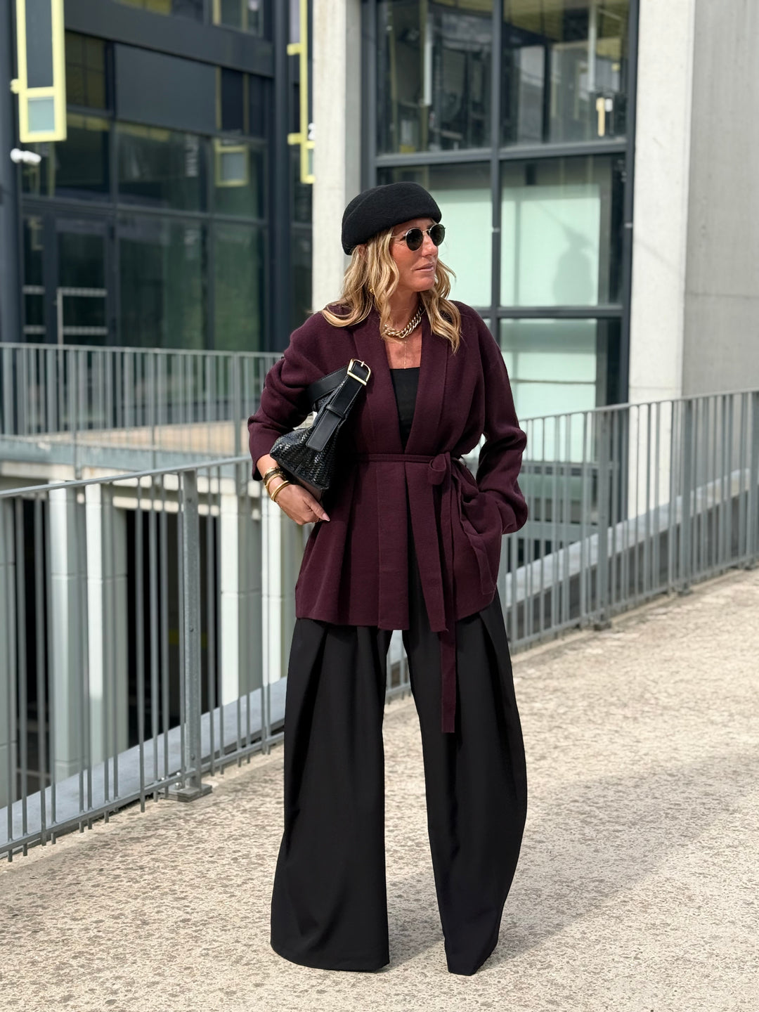 Gilet mi-long col droit 9066